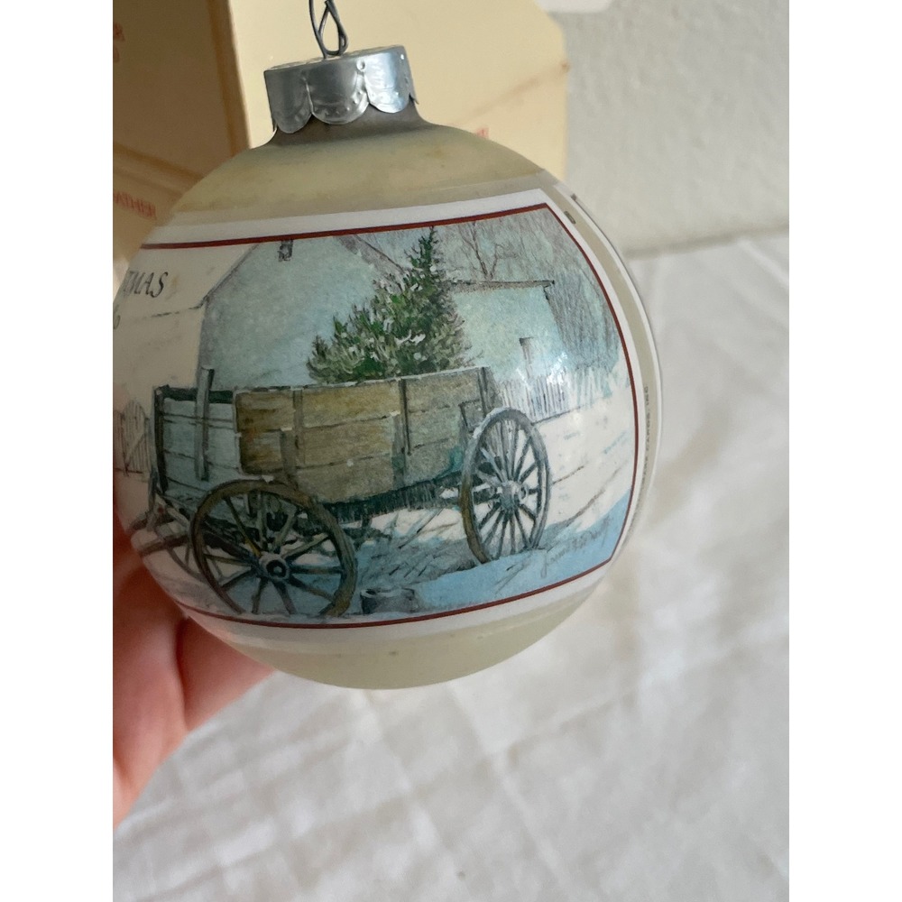 Hallmark VTG Glass Ornament Grandfather 1980 Cream Good Tree-Trimmer Collection - Picture 2 of 7